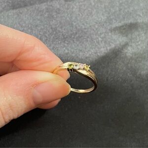 10k Yellow Gold Mixed Stone Ring Size 6